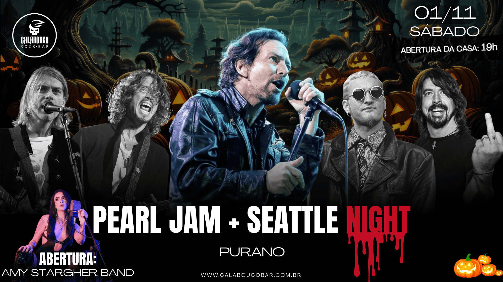 HALLOWEEN - PEARL JAM & SEATTLE NIGHT + ROCK 80, 90 & 00 com