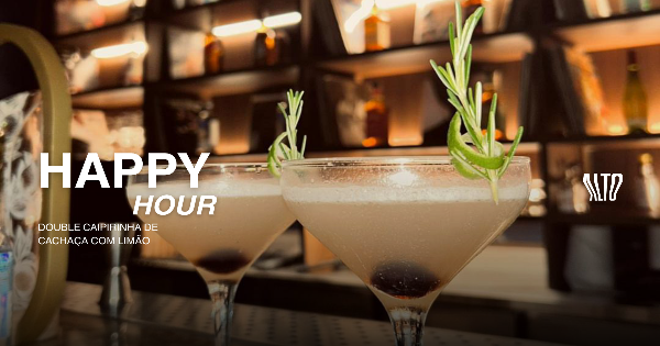 Happy Hour | 18h até 20h com Entrada Gratuita 03.04 no Bar Alto em